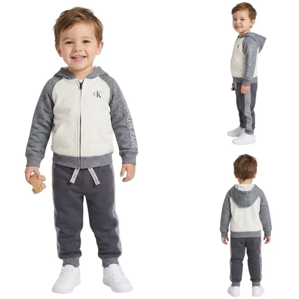 Calvin Klein Set Toddler Boy Sz 3t Hoodie Pants Daycare Playwear Preschool Fall